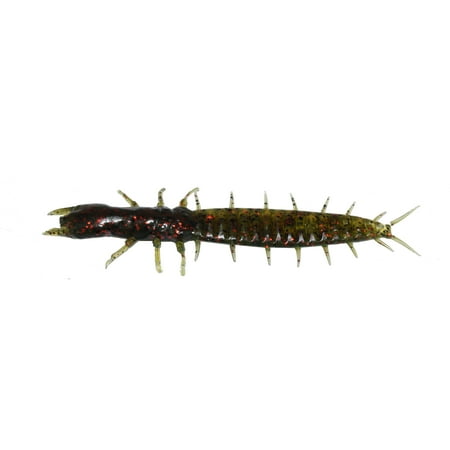 Tackle HD 15-Pack Ned-Mite Fishing Bait 3D Scanned 3.5 Hellgrammite Ned Rig Fish Bait Soft Plastic Fishing Lures for Freshwater Catfish Trout Crappie or Bass Fishing Watermelon Red