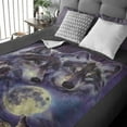 thumbnail image 1 of Dawhud Direct Fleece Throw Blanket (Moon Soloist Wolf, 1 of 5