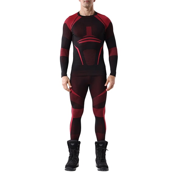 Men's Thermal Base Layer, Moisture-Wicking Long Johns with Lining, Lightweight Insulated Ski Underwear for Cold Weather Sports and Outdoor Training