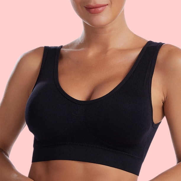 Conjunto de lencería Sujetador de belleza para mujer, sujetador de ejercicio de una pieza, uso diario femenino (negro XXL) Kuymtek Negro T XXL para Mujer