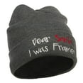 thumbnail image 4 of Dear Santa I was Framed Embroidered Beanie - Dk Grey OSFM, 4 of 5