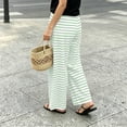 thumbnail image 2 of Dzrciro Pajama Pants for Women, Drawstring High Waist Wide Leg Stripes Pants with Pockets, Soft Daily Lounge Bottoms S-2XL, 2 of 2