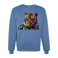 thumbnail image 2 of Wild Bobby, Colorful Rainbow Tiger Animal Lover Unisex Crewneck Graphic Sweatshirt, Vintage Heather Blue, X-Large, 2 of 3