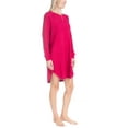 thumbnail image 6 of Ocean Pacific Women's Long Sleeve Nightgown, Waffle Knit Henley Sleepshirt, Red, M, 6 of 6