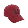 thumbnail image 3 of Daxton 3D Vintage Custom Number Low Profile Adjustable Baseball Dad Hat Cap, Red Black, 32, 3 of 4
