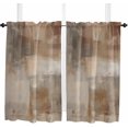 thumbnail image 2 of Brown Gray Ombre Window Short Curtains 63 Inch Length, Abstract Modern Oil Painting Art Rod Pocket Window Treatment Kitchen Drapes for Bedroom, Cafe, Living Room, 2 Panels, 52 W x 63 L, 2 of 5