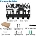 thumbnail image 3 of Cat Coat Hooks Wall Mount 4 Cat Wearing Glasses Wood Key Holder for Wall 11.8×7.9inch Black Pet Animal Wall Art Decor Key Hooks 5 Alloy Hooks for Gift Entryway Living Room Kitchen Office, 3 of 9