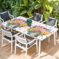 thumbnail image 2 of Spring Flowers Table Cloths for 3 Foot Rectangle Tables, Watercolor Floral Leaves Butterflies Plant Patio Waterproof Elastic Fitted Tablecloths, Washable Rectangular Table Cover for Camping, 2 of 8