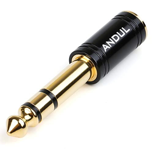 W6 Headphone Adapter Stereo Gold Plug 1/4" Male To 1/8" Female 3.5mm 6.3mm 