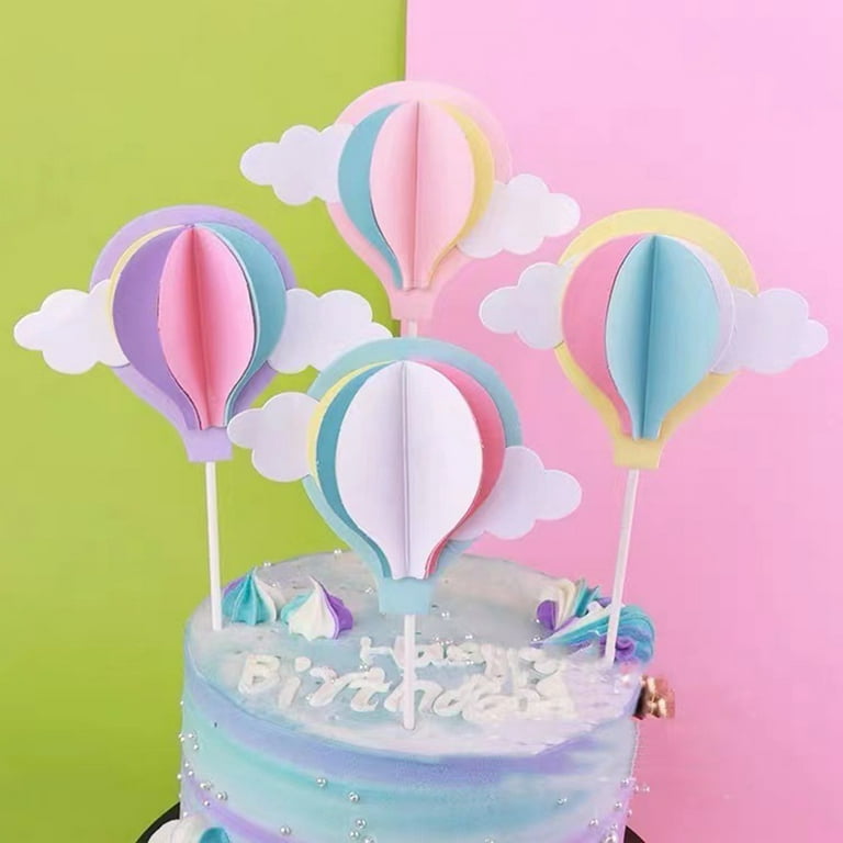 Balloon Shaped Birthday Cake Candles Dessert Topper Picks Set of 6  Multicolor