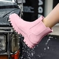 thumbnail image 2 of Crunowin Women's Ankle Rain Boots, Waterproof Everyday Casual Versatile Lightweight Outdoor Shoes Pink 8, 2 of 8