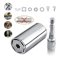 thumbnail image 4 of Llave de torsión de acero al cromo vanadio con cabezal de zócalo universal multifuncional de 7 a 19 mm y placa cromada, 4 of 10