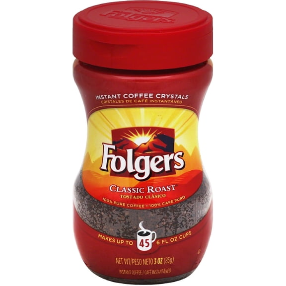 Folgers Classic Roast Instant Coffee 3 oz (Pack of 2)