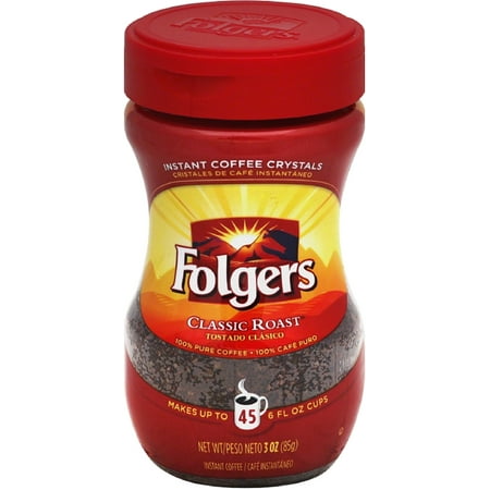 Folgers Classic Roast Instant Coffee 3 oz (Pack of 2)