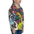 thumbnail image 3 of Fotbe Colorful Pug Pattern Youth Pullover Hooded Sweatshirt, Boys Hoodie, Kangaroo Pocket Hoodie for Kids Girls -X-Large, 3 of 6