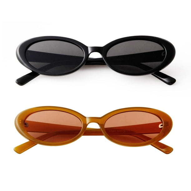Gafas de Sol Ovaladas Retro Laurinny de los 90 con Protección UV400 para Mujeres y Hombres