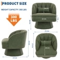 thumbnail image 2 of GARVEE 2PCS 360° Swivel Barrel Accent Chair,Ultra-Plush PU Upholstered Round Armchair with Back,Green, 2 of 7