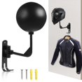 thumbnail image 1 of NUAHRHY Motorcycle Helmet Holder Wall Mount Helmet Rack with Double Hook 180 Degree Rotation Metal Helmet Hanger Space Saving Motorcycle Helmet Storage Racks for Coats Helmet Hats, 1 of 8