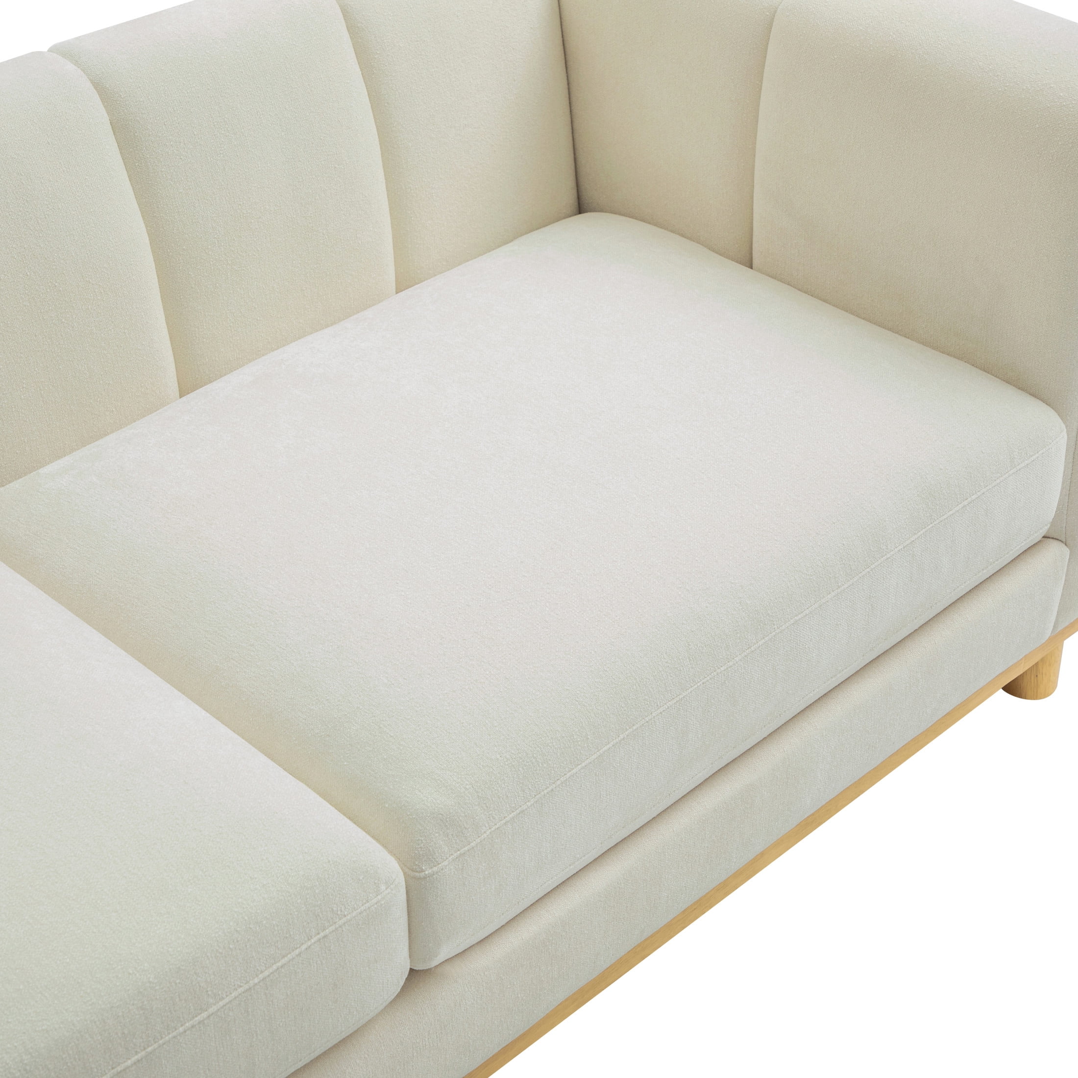 Christopher Knight Home 78.7" Chenille Loveseat Sofa, Modern Upholstered Couch with Square Arms, Beige