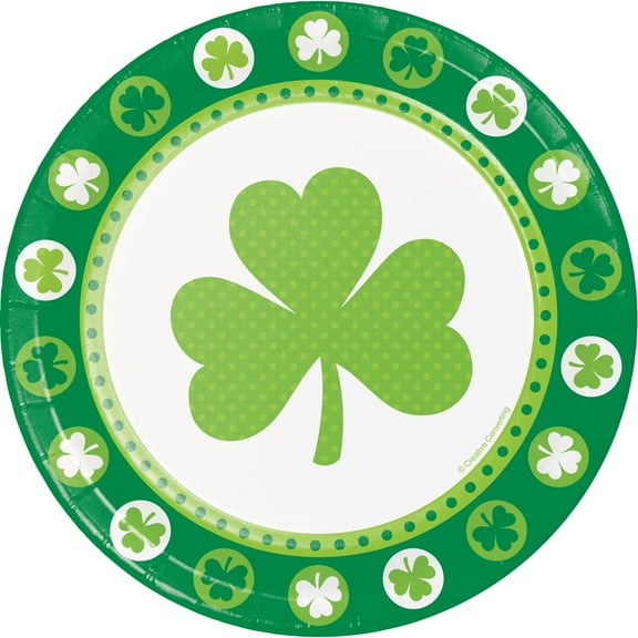 Irish Blarney Shamrock Dessert Plates, 8 pk