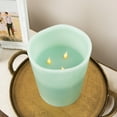 thumbnail image 3 of Northlight Flameless LED Lighted 3-Wick Flickering Wax Pillar Candle - 8" - Sage Green, 3 of 8