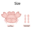 thumbnail image 2 of BabyX Silicone Feeding Set (3 PCs) Cove & Coast Series, Baby Plate with Suction Cup, Training Spoon and Fork, BLW Utensils for Toddler Kid, BPA-Free, Microwave/Dishwasher Safe - Pink Crab, 2 of 6