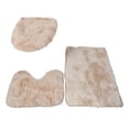 thumbnail image 2 of 100Fens Tie-dye Bathroom Rugs Sets 3 Piece Solid Color Toilet Seat Cover Non-Slip Bath Mats Lid Cover Bath Rug Contour Mat Family Home Decor, 2 of 2