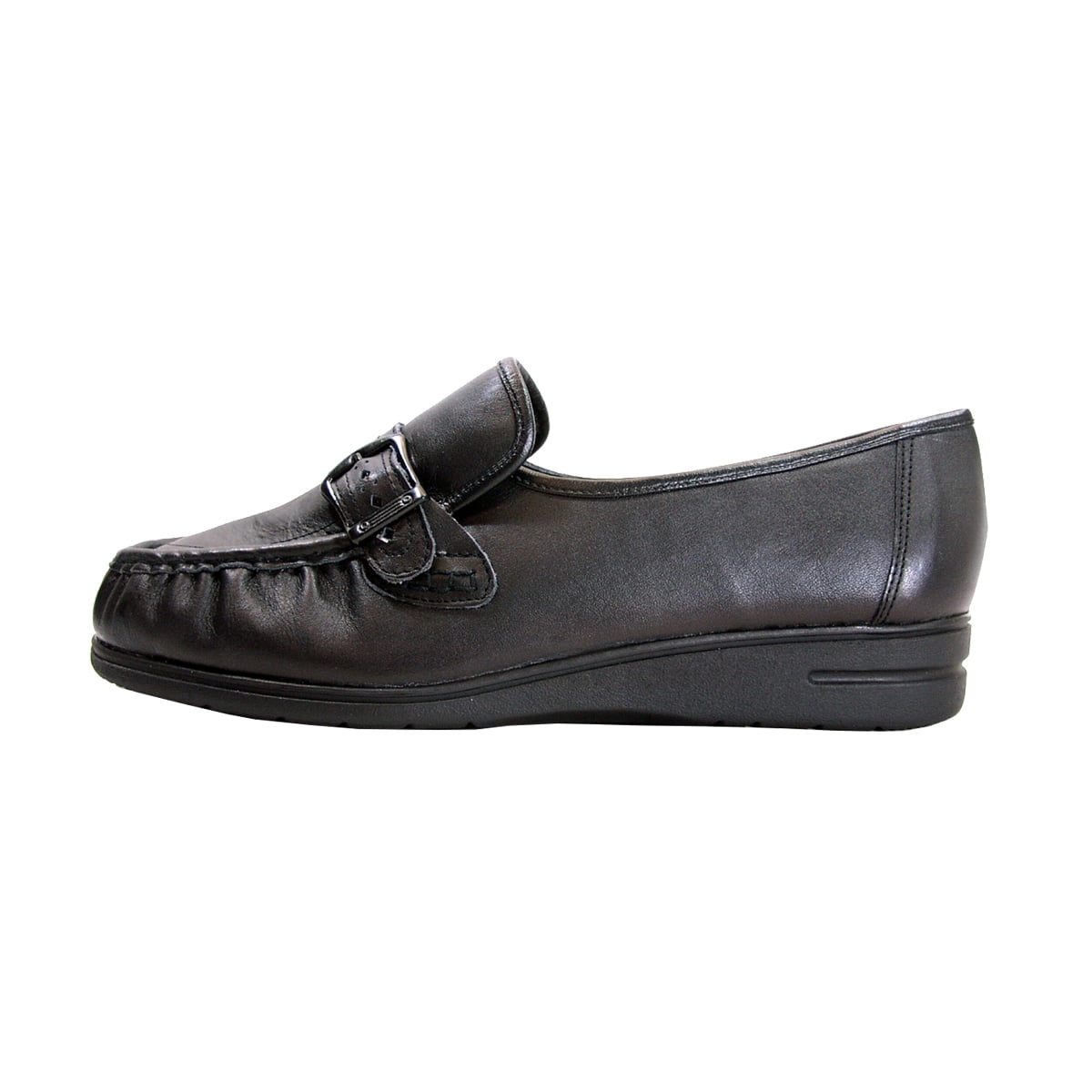24 HOUR COMFORT Livia Women's Wide Width Leather Shoes BLACK 10.5