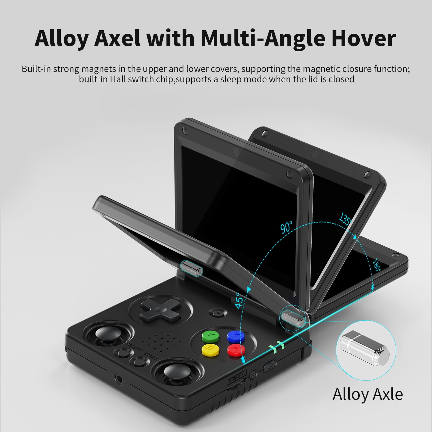 RG34XXSP Handheld Game Console,3300 mAh Battey,3.4 inch Screen Support 30+ Simulators 5G WiFi Bluetooth HD Black