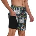 thumbnail image 3 of Haiem Cute Sloth Mens Swim Trunks with Compression Liner 2 in 1 Swimming Shorts Stretch Swimwear Quick Dry,Board Shorts-Large, 3 of 9