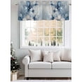 thumbnail image 5 of Blue White Daisy Curtain Valances for Windows, Vintage Elegant Butterfly Flowers Kitchen Valance Window Treatment, Light Filtering Block Curtains for Bathroom/Bedroom/Living Room 54'' x 18'', 5 of 9