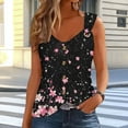 thumbnail image 2 of Women's Boho Floral Tank Top V Neck Sleeveless Loose Blouse With O-Ring Shoulder Detail & Flowy Hem Casual Dressy Tunic Shirt Graphic Camisole, 2 of 6