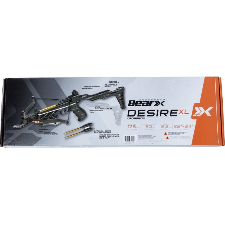 Bear X, Crossbow, Desire XL, 60 lbs, 175 FPS with 3 premium bolts