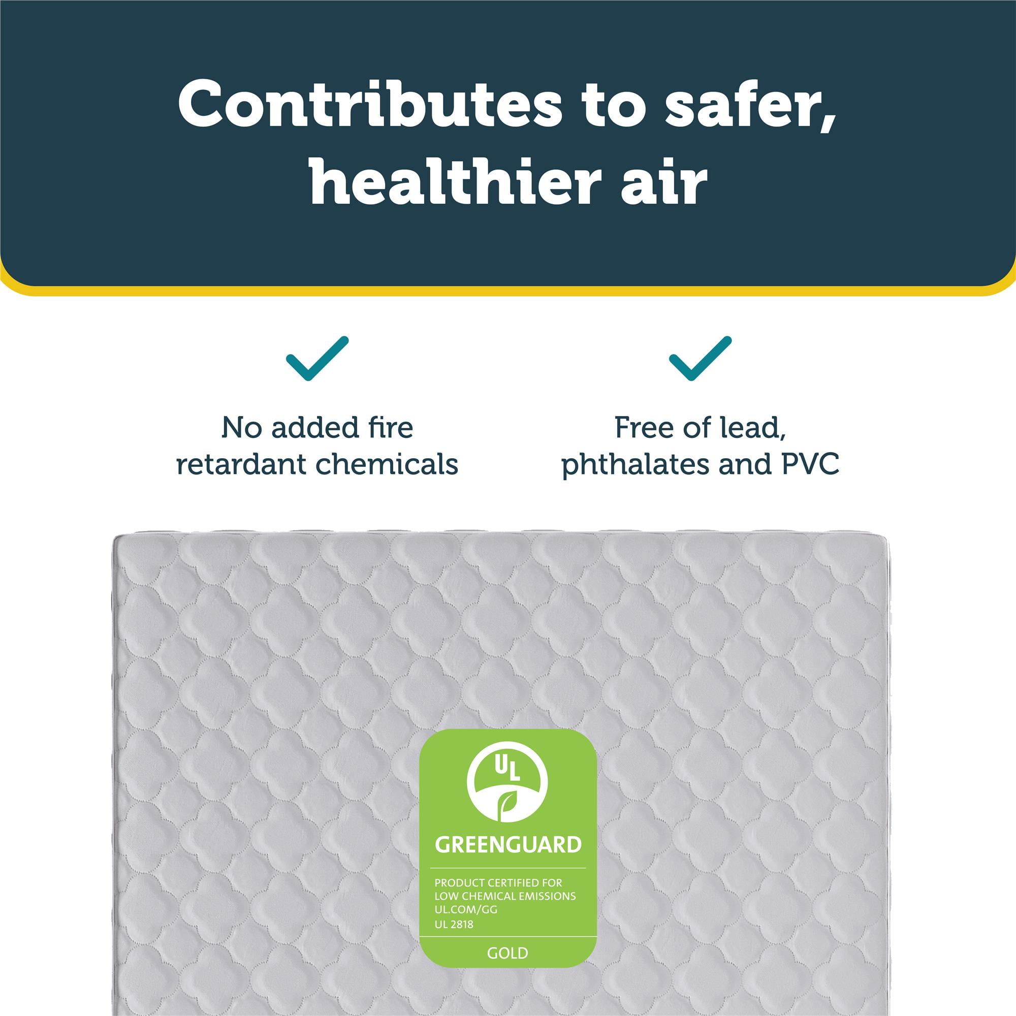 Safety 1st Grow with Me 5" Dual Sided 2-in-1 Antimicrobial Crib & Toddler Mattress, White Cloud