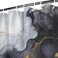 thumbnail image 3 of Black White Gold Marble Pattern Shower Curtain 36"x72" ,Bathroom Decorative Shower Curtains Set with 12 Hooks,Modern Waterproof Washable Shower Curtain, 3 of 6