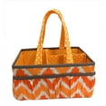 thumbnail image 3 of Bacati - Mix N Match Ikat Chevron/Dots Nursery Storage Caddy, Orange/Gray, 3 of 6