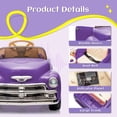 thumbnail image 6 of Xuanlur 12V 7AH Ride on Toys for Kids, Licensed Chevrolet 3100 Pickup Ride on Truck w/Parents Control, Electric Cars w/Storage Space, 3-Speeds, LED Lights, Music, Retro Style, Purple, 6 of 7