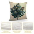 thumbnail image 4 of COMIO Throw Pillow Case Watercolor Peacock Feather Pattern Square Cushion Cover Pillowcase for Men Women Home Decorative Sofa Armchair Bedroom Livingroom White, 4 of 5