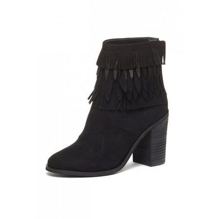 

Yellow Box SUNNY BLACK SUEDE BLOCK HEEL ANKLE BOOTIES (Black 7.5)