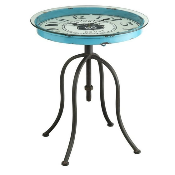 Powell Blue Round Clock Table