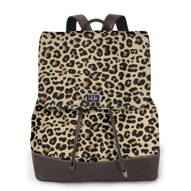 Fotbe Leopard Print-1 Mochila Bolso con Estampado para Mujer, Mochila Antirrobo de Nylon Impermeable, Bolsa Ligera de Hombro
