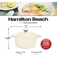 thumbnail image 6 of Hamilton Beach Enameled Cast Iron Dutch Oven Cream (3-Quart) | Cream Enamel Coating Dutch Oven Pot with Lid | Cast Iron Dutch Oven with Even Heat Distribution | Easy Grip to Handles & Multipurpose, 6 of 7
