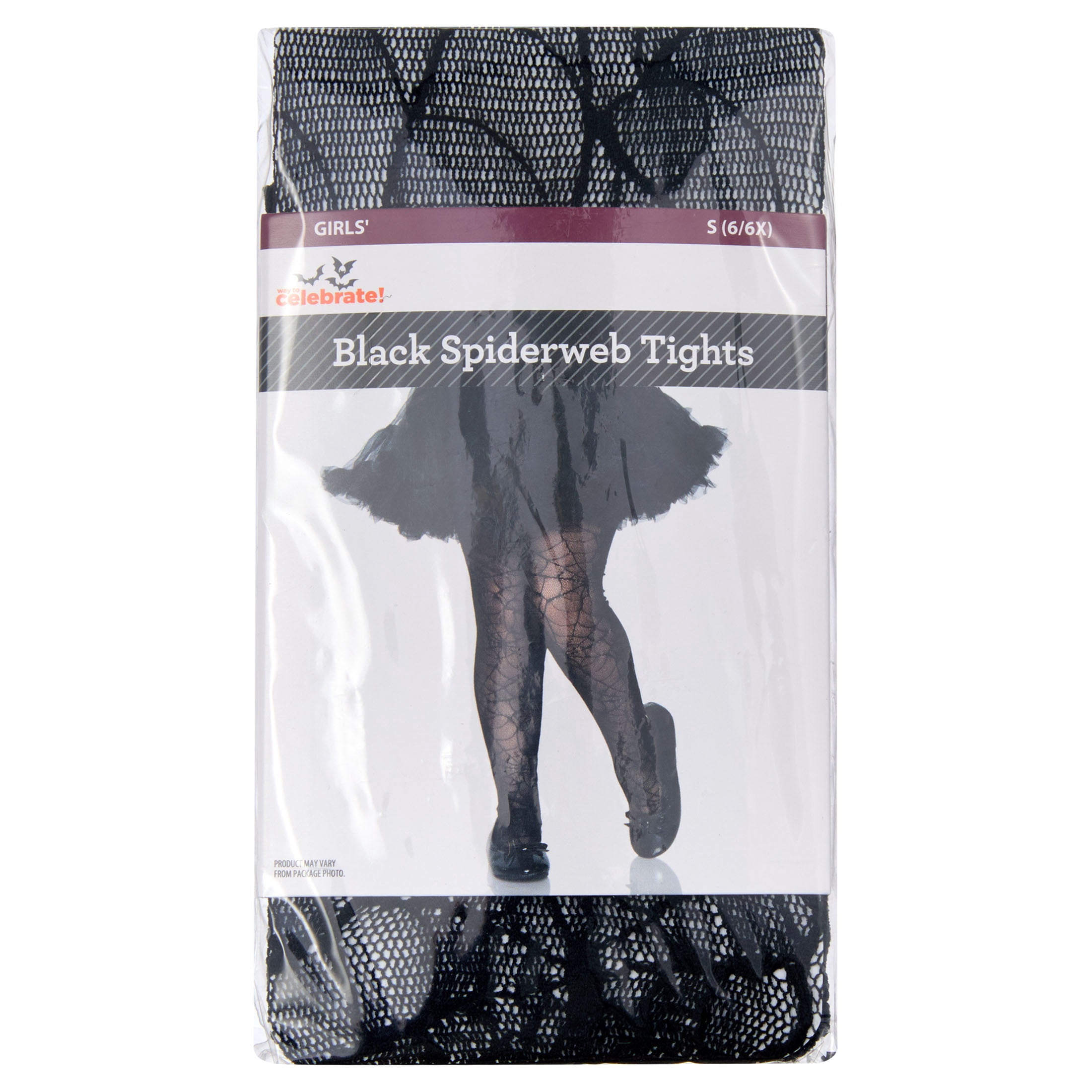 Spiderweb Tights Costume Accessory for Children, Black, S (6/6X), Halloween by Way To Celebrate