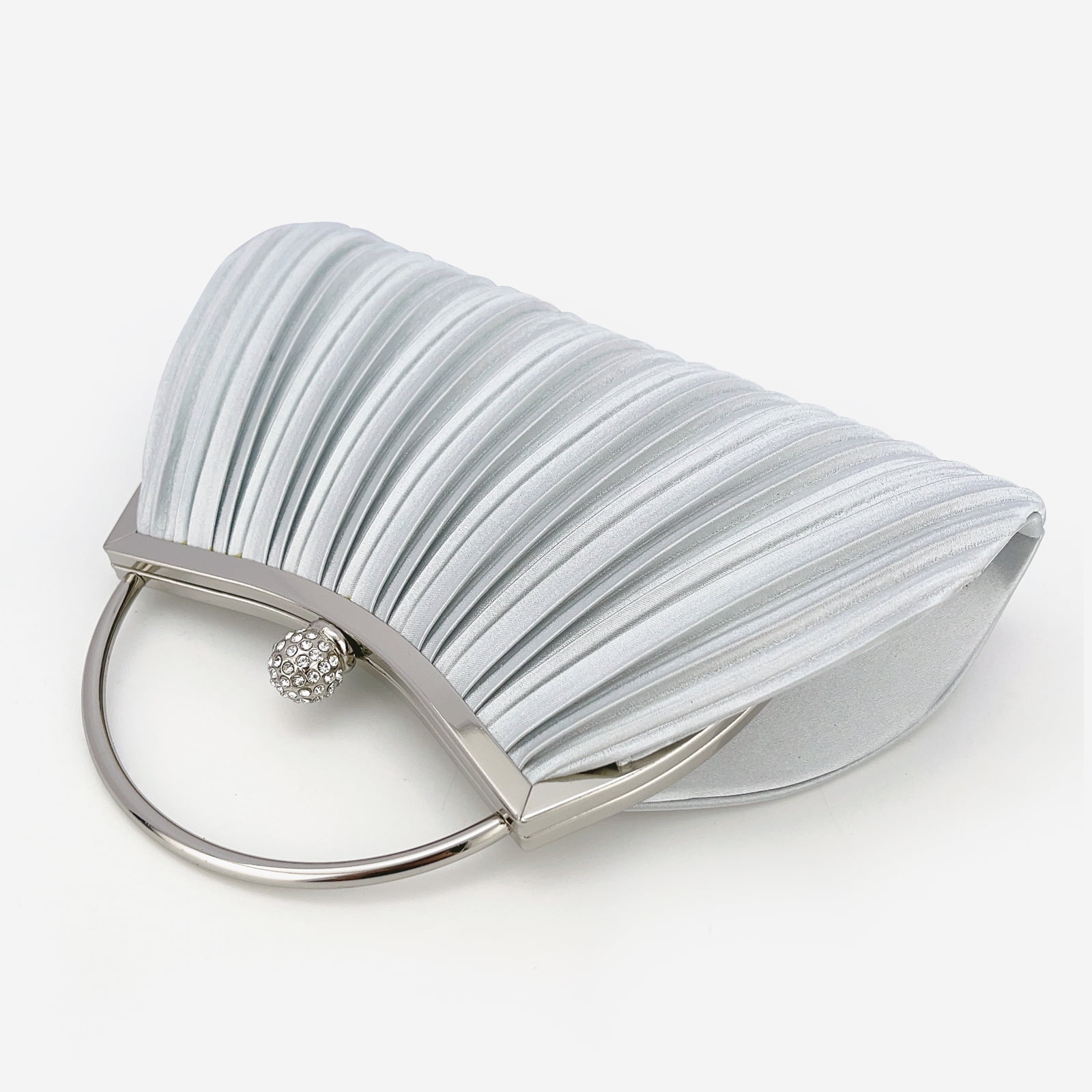 Clutch Purses for Women Evening Bags Party Clutches Handbag With Detachable Chain Strap for Cocktail Party Black Wedding Purses with Pleated
