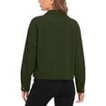 thumbnail image 5 of DeHolifer Women Cropped Shacket Jacket Lapel Winter Button Down Fall Winter Cardigan Corduroy Coat Army Green S, 5 of 5