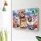 thumbnail image 1 of Cuadros Decorativos Cuadro de diamantes redondo completo cuatro gatos en flores mosaico de diamantes de imitación arte de pared para el hogar Tmvgtek embutido en tela, 1 of 9