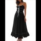 thumbnail image 3 of Vestido de Verano 2025 para Mujer, Informal, Sin Mangas, con Tirantes Finos, Ribete de RIC, Fruncido, con Volantes, . Negro XL, 3 of 10
