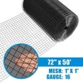 thumbnail image 2 of Fencer Wire 16 Gauge Black Vinyl Coated Welded Wire Mesh, 1” x 1” Mesh Size for Home and Garden Fence and Pet Enclosures Protect Chickens Rabbits and Farmed Animals, 2 of 9