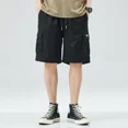 thumbnail image 5 of 2024 pantalones cortos de trabajo para hombres, pantalones casuales de pierna recta de color caqui de verano, pantalones medio holgados de moda japoneses, 5 of 5