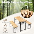 thumbnail image 3 of Ktaxon 4' Wooden Outdoor Folding Patio Camping Picnic Table Set with Bench, Natural, 3 of 9